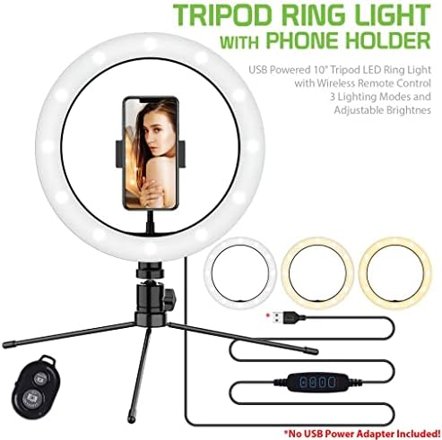 Parlak Selfie Halkası Üç Renkli ışık, Canlı Yayın/Makyaj/YouTube/TikTok/Video/Çekim için Uzaktan Kumandalı Sony F3112 10 İnç