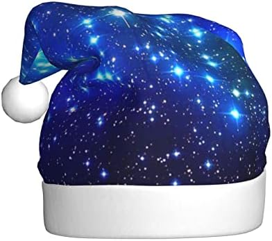 Mavi Parlayan Yıldız Noel Şapka Unisex kadife kumaş Noel şapka İle peluş ağız Noel için