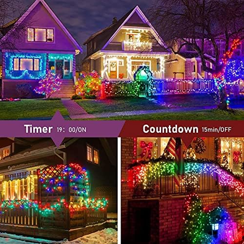 Noel LED perde peri ışıkları açık kapalı dize ışıkları 16.4/32.8/65.6 ft 50/100/200 LED 29 modları için parti / Paskalya/şükran/düğün