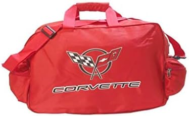 Corvette C5 Kırmızı Logo Duffle Seyahat Spor Spor Çantası Sırt Çantası