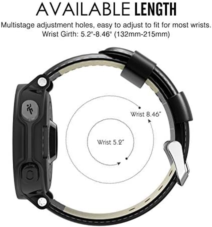 MoKo Watch Band Garmin Öncüsü 235 ile Uyumlu, Premium Hakiki Deri Saat Kayışı Fit Garmin Öncüsü 235/235 Lite/220/230/620/630/735XT/Yaklaşım