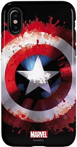 Skinit Pro Telefon Kılıfı iPhone X ile Uyumlu - Resmi Lisanslı Marvel / Disney Kaptan Amerika Kalkanı Tasarımı