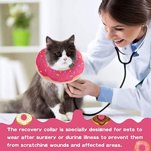 BİNGPET Sevimli Çörek Kurtarma Yaka Kediler ve Yavrular için, yumuşak Ayarlanabilir Koruyucu Pet E Yaka Boyun Koni Ameliyat Sonrası,
