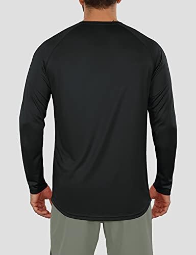 ODODOS erkek Klasik Fit Uzun ve Kısa Kollu T-Shirt UPF 50 + Güneş Koruma SPF Atletik Tee Yürüyüş Balıkçılık Egzersiz Tops