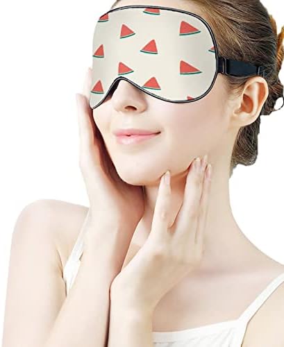 Kırmızı Dikişsiz Karpuz Polyester Uyku Göz Maskesi Güncellenmiş Tasarım ışık Engelleme Uyku Maskesi, Erkekler Kadınlar için Yumuşak