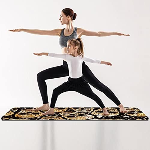 GHFHGF TPE yoga matı Dostu Kaymaz Yoga Paspaslar, ekstra Kalın 1/4 Yoga Pilates Fitness Egzersiz Meditasyon Çakra 32x72 in