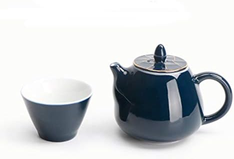 Çaydanlıklar ve Kahve Sunucuları çay seti ev seramik Kung Fu çay seti mavi fincan demlik adil çay bardağı en ıyi hediye (Renk: