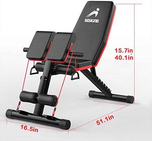 SOIKING Katlanabilir Egzersiz Tezgah Antreman Tezgahları Roma Sandalye, 330LB Max Yük Ayarlanabilir Tezgah Vücut Egzersiz için