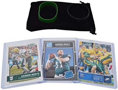 Carson Wentz Çaylak Kartları Çeşitli 3 Kart Hediye Paketi-Philadelphia Eagles Futbol Ticaret Kartları-Tüm RCs