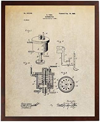 Şalgam Tasarımları Karbüratör 1898 Patent Poster Henry Ford Otomotiv Sanat Garaj Dekor Araba Parçası Sanat TDP382