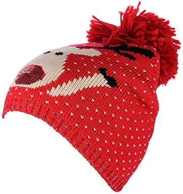 D & Y Noel Tatili Tema Kış Sıcak Örgü Pom Beanie Şapka