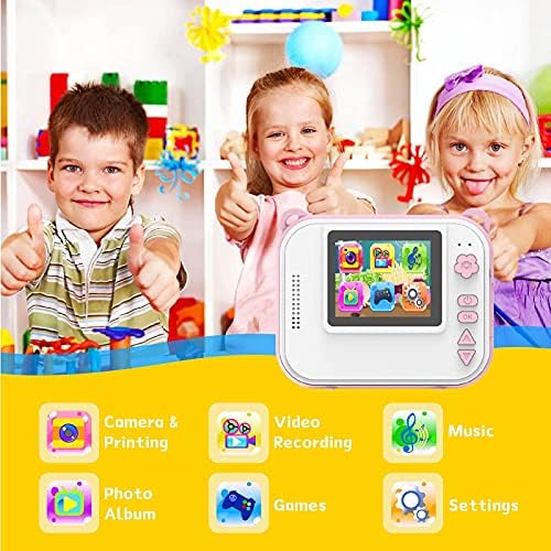 Çocuklar için USHINING Anında Baskı Kamerası, 3-12 Yaş Arası Çocuklar için 12MP Dijital Kamera 32GB SD Kartlı Çocuklar için Mürekkepsiz