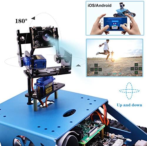 Yahboom Ahududu Pi Robotik Kamera ile Programlanabilir AI Elektronik DIY Tankı Robot Kiti Gençler ve Yetişkinler için Uyumlu