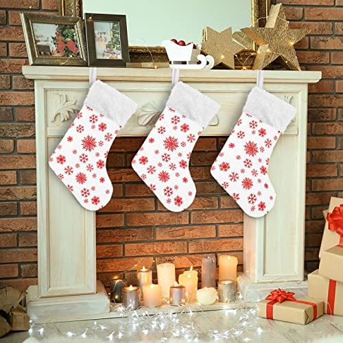 Yeni Yıl Noel Kar Taneleri Noel Çorap, 17.7 İnç Büyük Noel Çorap Şömine Asılı Çorap Aile Hediyeler için Dekor-1 Paket