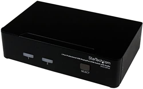 StarTech.com 2 Port DisplayPort KVM Swıtch - 2560x1600 @60Hz-Bilgisayarlar ve Monitörler için Çift Bağlantı Noktalı DP USB, Klavye,