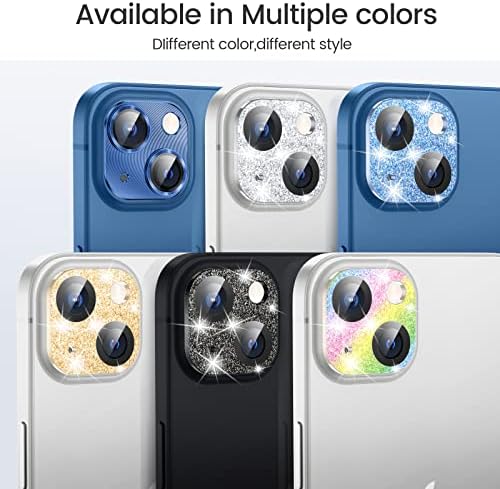 Goton Uyumlu iPhone 13 Kamera Lens Koruyucu, Glitter Bling 9 H Temperli Cam Kamera Kapak Ekran Koruyucu Film iPhone 13 6.1 inç