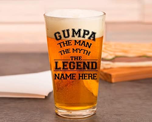 Prezzy Kişiselleştirilmiş Gumpa Adam Efsane Efsane Bira Bardağı Noel Emeklilik Babalar Günü Komik bira bardağı Cam 16 oz