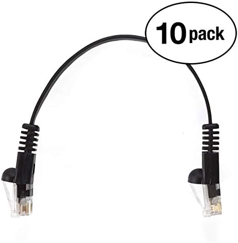 InstallerParts (10 Paket Ethernet Kablosu CAT6 Kablo Düz 0.5 ve 1 FT-Siyah-Profesyonel Seri-10 Gigabit/Sn Ağ / Yüksek Hızlı İnternet