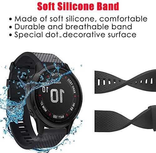 [3 Paket] Silikon Bantları için Fenix 5 S Watch Band, Junboer 20mm Hızlı Fit Yumuşak Silikon Ayarlanabilir Spor Yedek Kayış Bileklik