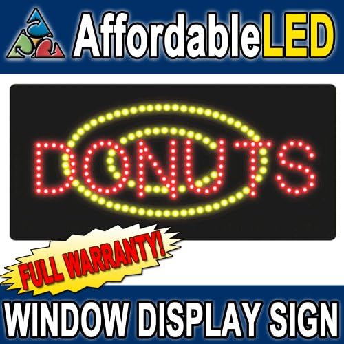 Uygun fiyatlı LED Donut LED Pencere Ekran İşareti (Boyut 12 H X 24L X 1 D)