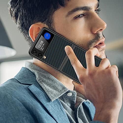 CENMASO Slim Samsung Galaxy Z Flip 3 Kılıf için Tasarlanmış, 3D Aramid Elyaf Katmanlı Minimalist Darbeye Dayanıklı Tampon Olgu