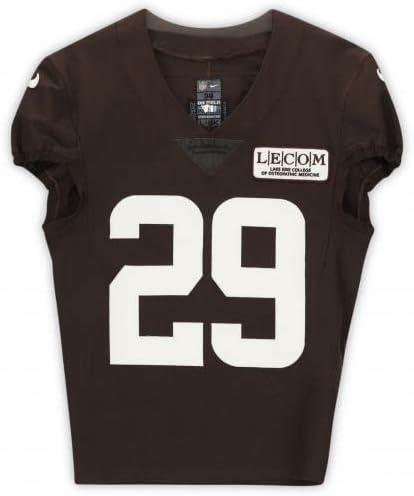 Sheldrick Redwine Cleveland Browns Uygulaması-2020 NFL Sezonundan 29 numaralı Kahverengi Formayı Kullandı-Boyut 38 + 2-İmzasız