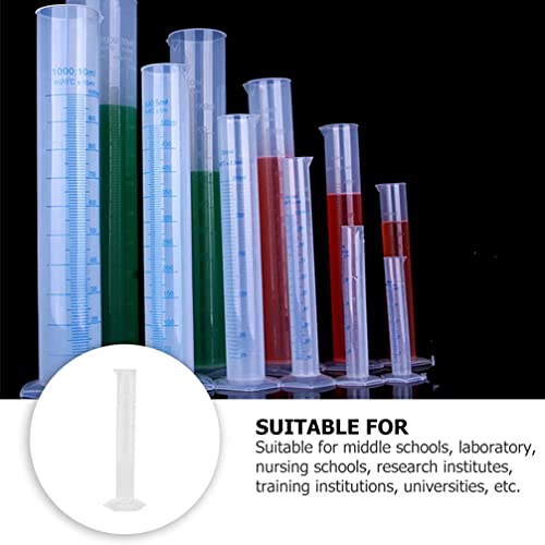 Baluue Plastik Mezun Ölçme Silindirleri Set Temizle Mezun Silindir Seti Laboratuvar Kimya Bilim Eğitim Ekipmanları 50 ML