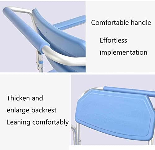 WSYYDS Çok Fonksiyonlu duş sandalyesi ile Yaşlılar için 360°Evrensel Sessiz Kasnaklar, mavi Ev Banyo Taşınabilir Sandalye duş