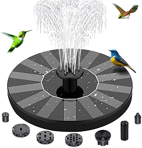 Sawpy Güneş Kuş Banyosu Çeşme Pompası, 6 Memeleri ve 4 Anti-Çarpışma Direkleri ile Birdbath için Powered Yüzer Su Çeşmesi Pompası,