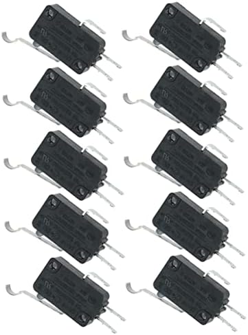 TEHAUX 10 adet Mikro Limit Anahtarı Çeşitler Kiti, Pratik Uzun Menteşe Rulo Anlık Kiraz Push Button Faydalı Mikro 3 Pins Elektrik