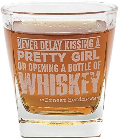 Ernest Hemingway Alıntı Viski Kokteyl Bardağı, 10 oz