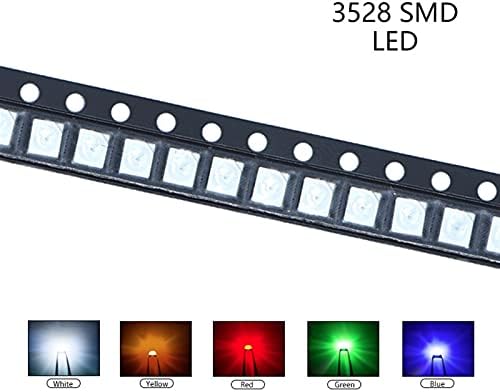 LUKJOPAN diyot 100 adet 3528 SMD LED Kırmızı Sarı Yeşil Beyaz Mavi Turuncu UV ışık Yayan Diyot PCB DIY Çeşitli Kiti (Renk: Pembe