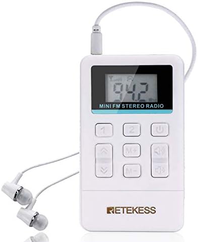 Retekess TR612 FM Radyo Alıcısı Taşınabilir, Kulaklıklı Kişisel Cep Radyosu, Stereo ve AAA Pil ile Çalışır, Yürüyüş için Mini