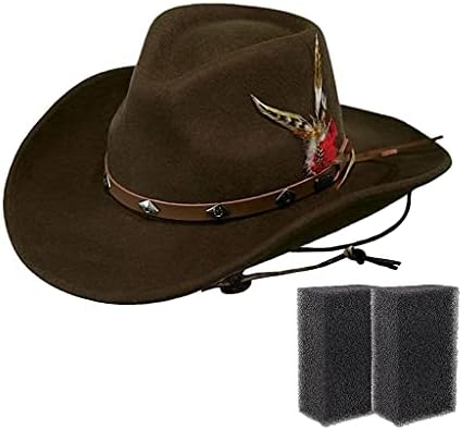 ATZI ŞAPKALAR Keçe Şapka Temizleme Süngeri - Şapka Temizleme Kiti Fedora Kovboy Kovboy Kız Şapkaları-Siyah Şapkalar için Tüy