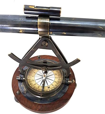 collectiblesBuy Antik Denizcilik Pirinç Alidade Pusula Teodolit Teleskop 14 Dekoratif Ölçme Enstrüman Navigasyon