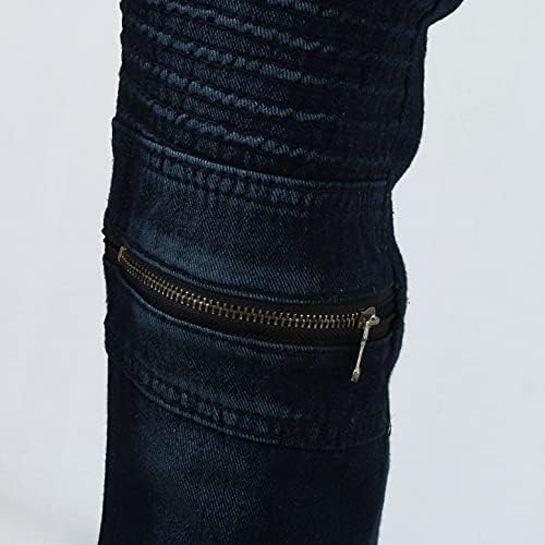 Changeshopping Erkek Kot Sonbahar Kış Rahat Orta Bel Slim-fit Kot erkek Baskılı İpli Kot Cepler ile