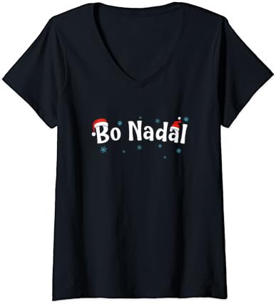 Bayan Bo Nadal Galiçya Noel V Yaka Tişört