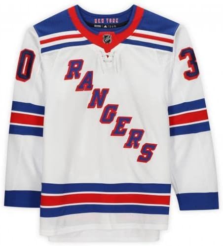 Çerçeveli Henrik Lundqvist New York Rangers İmzalı Beyaz Adidas Otantik Hank Takma Forması - 30 İmzalı NHL Formalarının Sınırlı