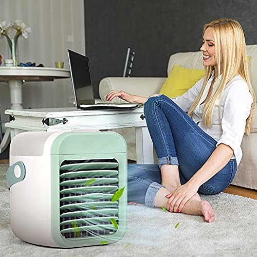 Taşınabilir Klima Fanı, 3 Hız 7 Renk ile Şarj Edilebilir Evaporatif Klima Fanı, Ev, Ofis ve Oda için Kulplu Kablosuz Kişisel