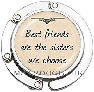 En iyi Arkadaşlar Sisters Çanta Kanca Alıntı Çanta Kanca Cam Kubbe Çanta Kanca İlham Mektup Çanta Kanca Takı Arkadaş için Hediye