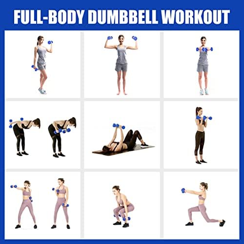 LAILAIJU Dumbells 12 Lbs - Ağırlıkları için Kadın Erkek Fitness ekipmanları Mavi Egzersiz ve Fitness Dambıl Neopren Kaplı Dambıl
