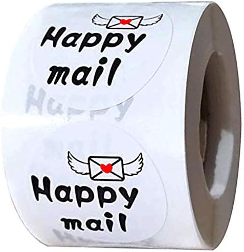 Mutlu Posta Çıkartmaları 1.5 İnç Mutlu Posta Posta Posta Çıkartmaları-Mutlu Posta Teşekkür Ederim Ambalaj için Rulo Çıkartmalar