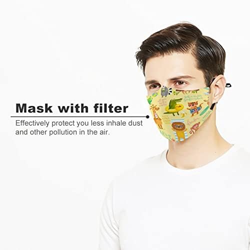 Yüz maskeleri sarı hayvanlar yeniden kullanılabilir toz geçirmez yüz maskesi yetişkin erkekler kadınlar için 1 adet
