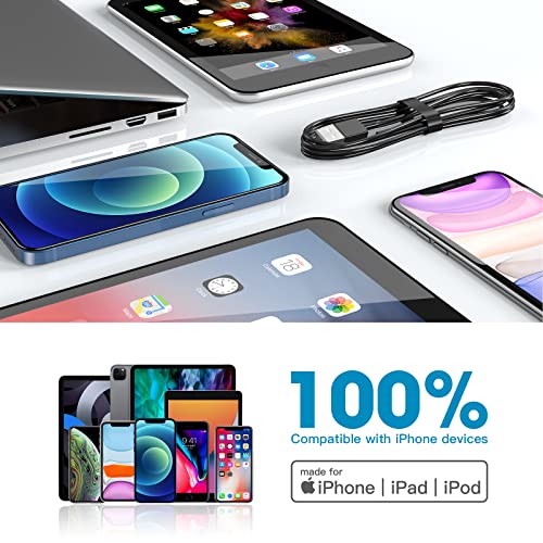 [Apple MFi Sertifikalı] iPhone Şarj cihazı 6FT 3 Paket, Yıldırım Kablosu 6 Ayak Uzun USB Kabloları iPhone 2.4 A Hızlı Şarj Kablosu