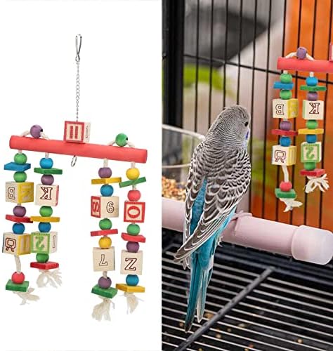 MOKT Kuş Blok Çiğnemek Oyuncak, Kakadular için Parakeets için Toksik Olmayan Papağan Salıncak Oyuncak
