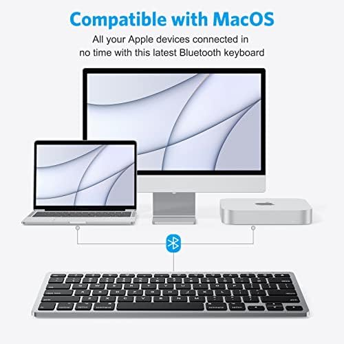 Mac için Bluetooth Klavye, MacBook Pro/Air, iMac, iMac Pro, Mac Mini, Mac Pro Dizüstü Bilgisayar ve PC ile uyumlu OMOTON Kompakt
