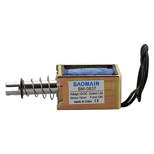 Baomain Solenoid Elektromıknatıs JF-0837 DC 12 V 200g Itme Çekme Lineer Aktüatör