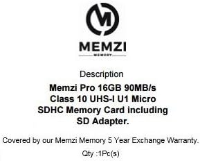 MEMZİ PRO 16 GB Sınıf 10 90 MB/s Mikro SDHC Hafıza Kartı SD Adaptörü ile Samsung Galaxy J7 Yıldız, J7 V, J7 Rafine, J7 Perx veya