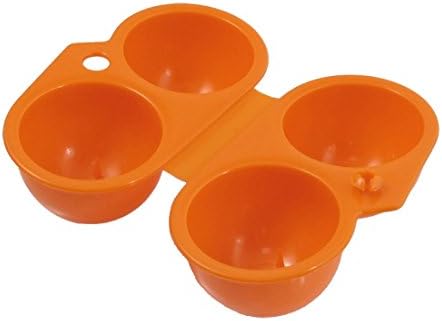 KFidFran Home Kitchen Plastic Foldable Storage Case 4 Egg Holder Carrier Orange(Home Küche Faltbarer Aufbewahrungskoffer aus