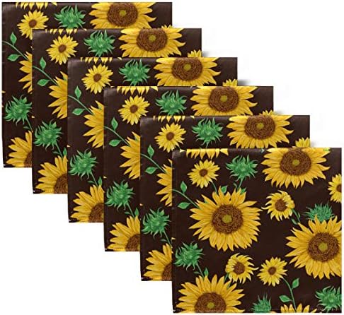 ALAZA Sunflowers2 Bez Peçeteler Yemeği Peçeteler 1 Parça,Kullanımlık Masa Peçeteler Yıkanabilir Polyester Kumaş Kokteyl Parti